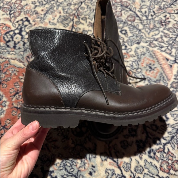 Brunello Cucinelli Dark Brown Leather Boots - Picture 2 of 7